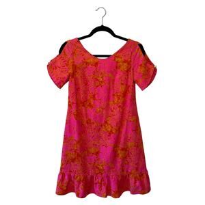 1960s Vintage XS Hawaii pink barbiecore short sleeve micro dress tropical ocean